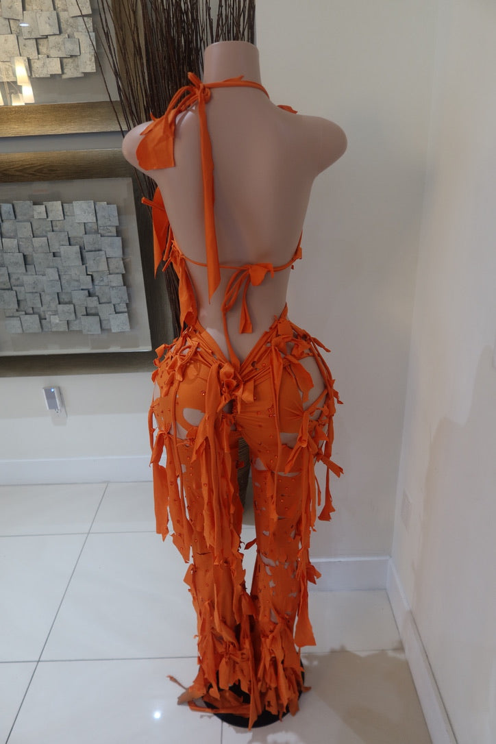 Rhinestone Two Piece Pants Set