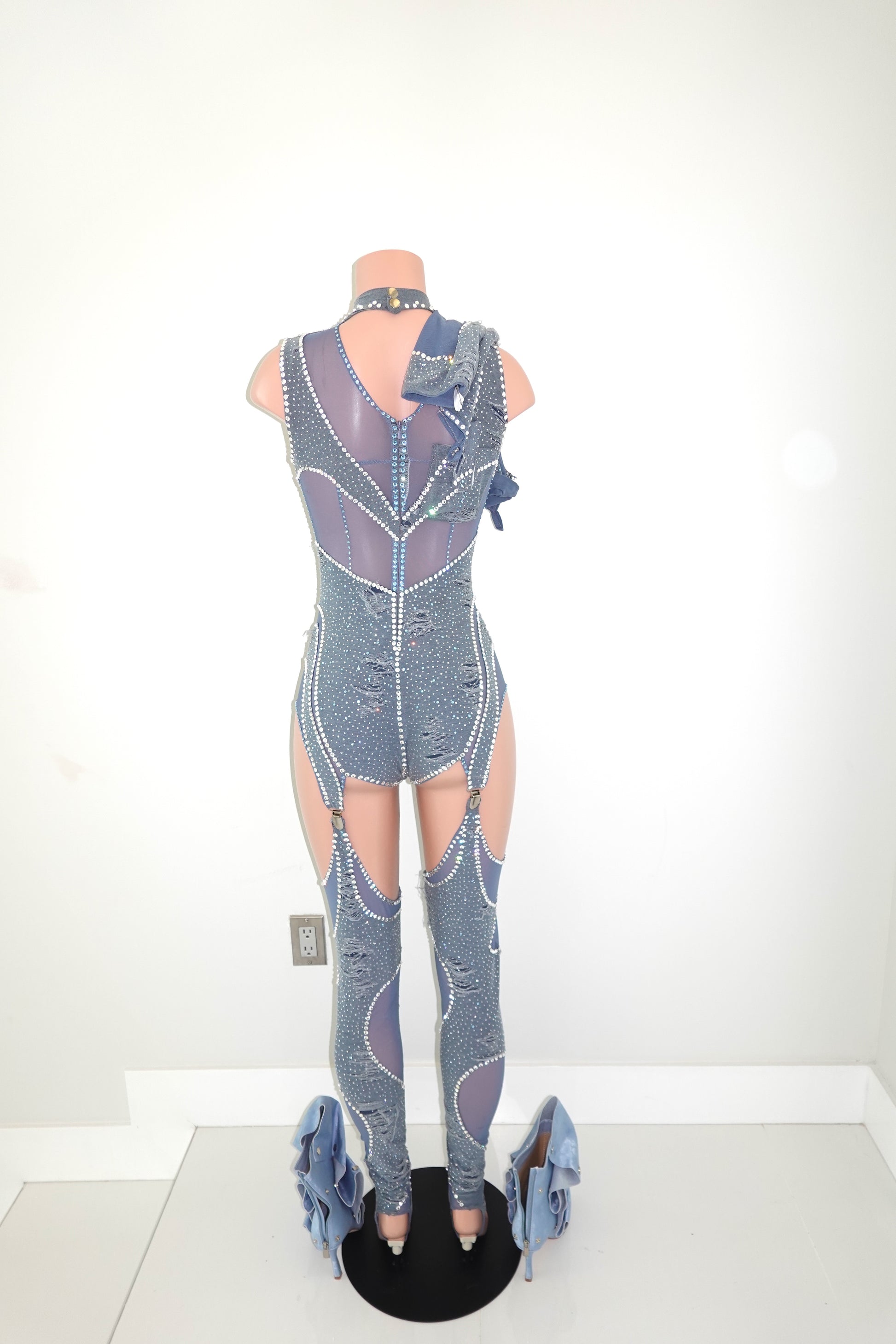 Custom Rhinestone Performance Jumpsuit