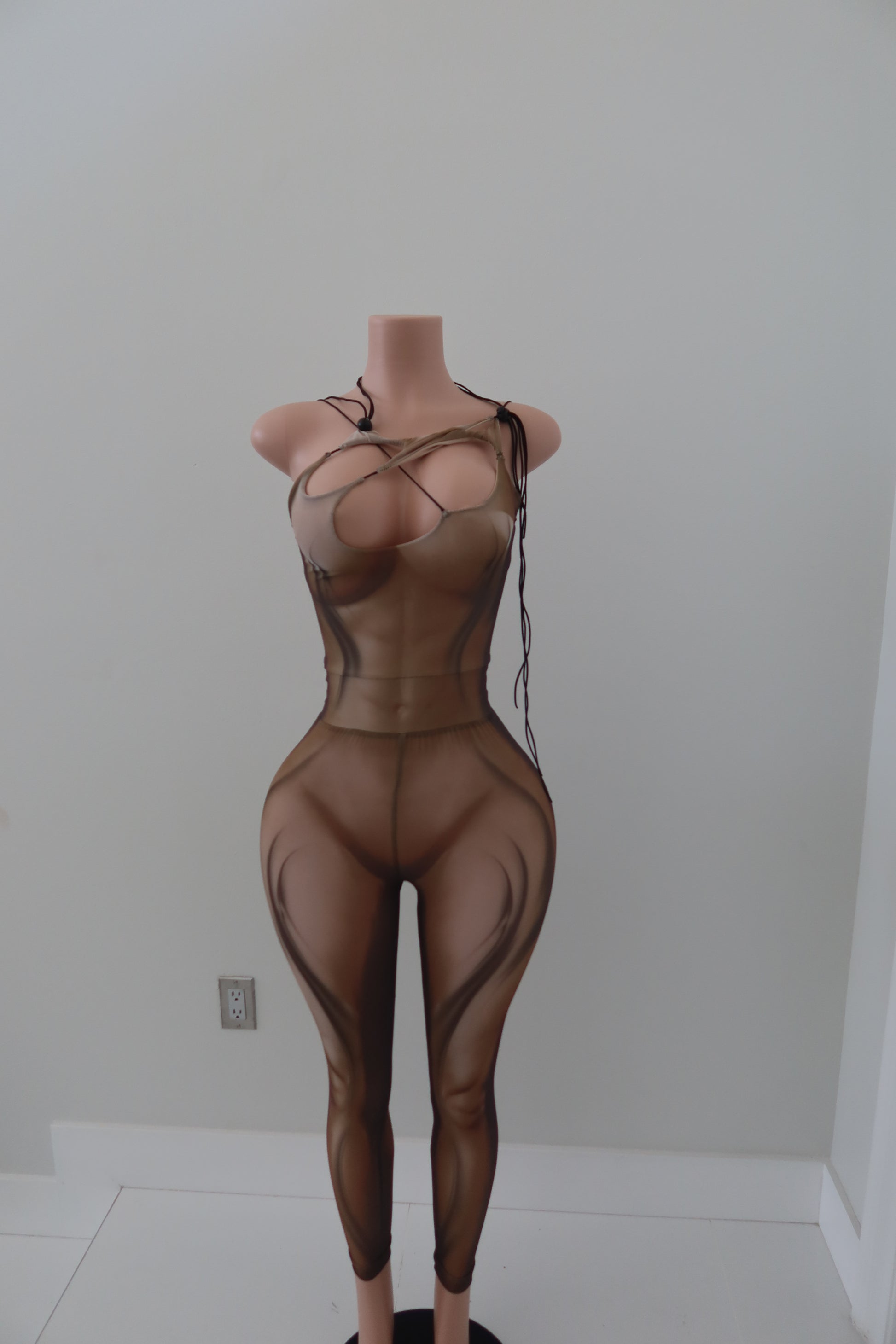 Body Scan Crossover Drawstring Jumpsuit