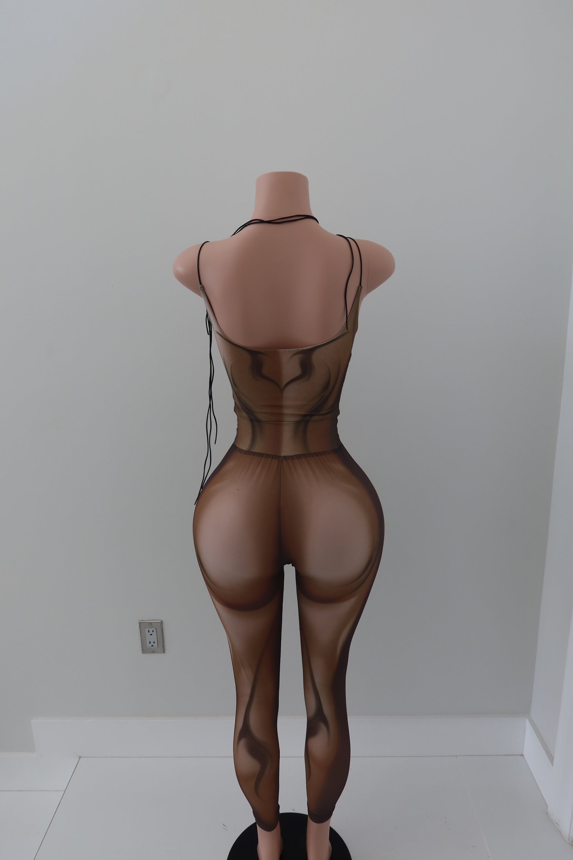 Body Scan Crossover Drawstring Jumpsuit