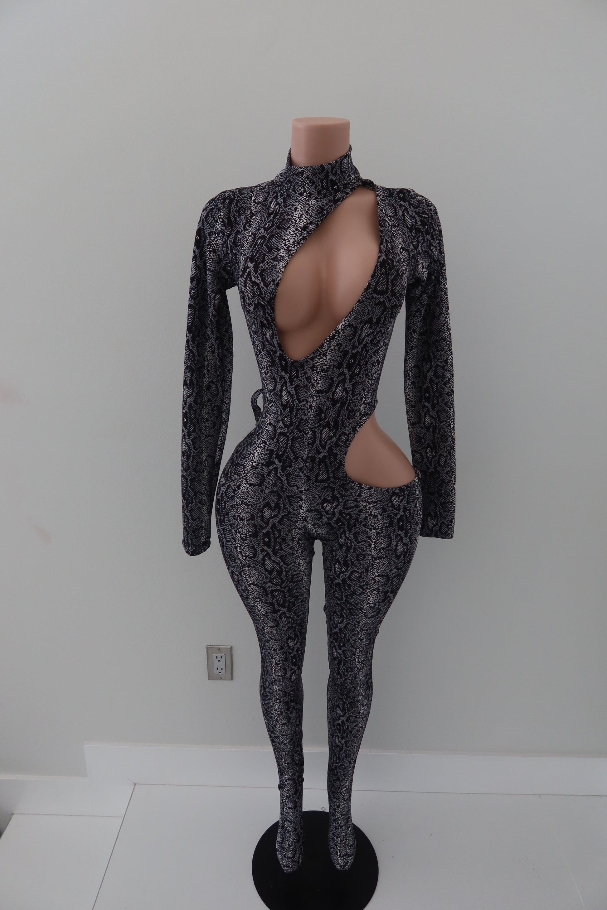 Snakeskin Cutout Jumpsuit