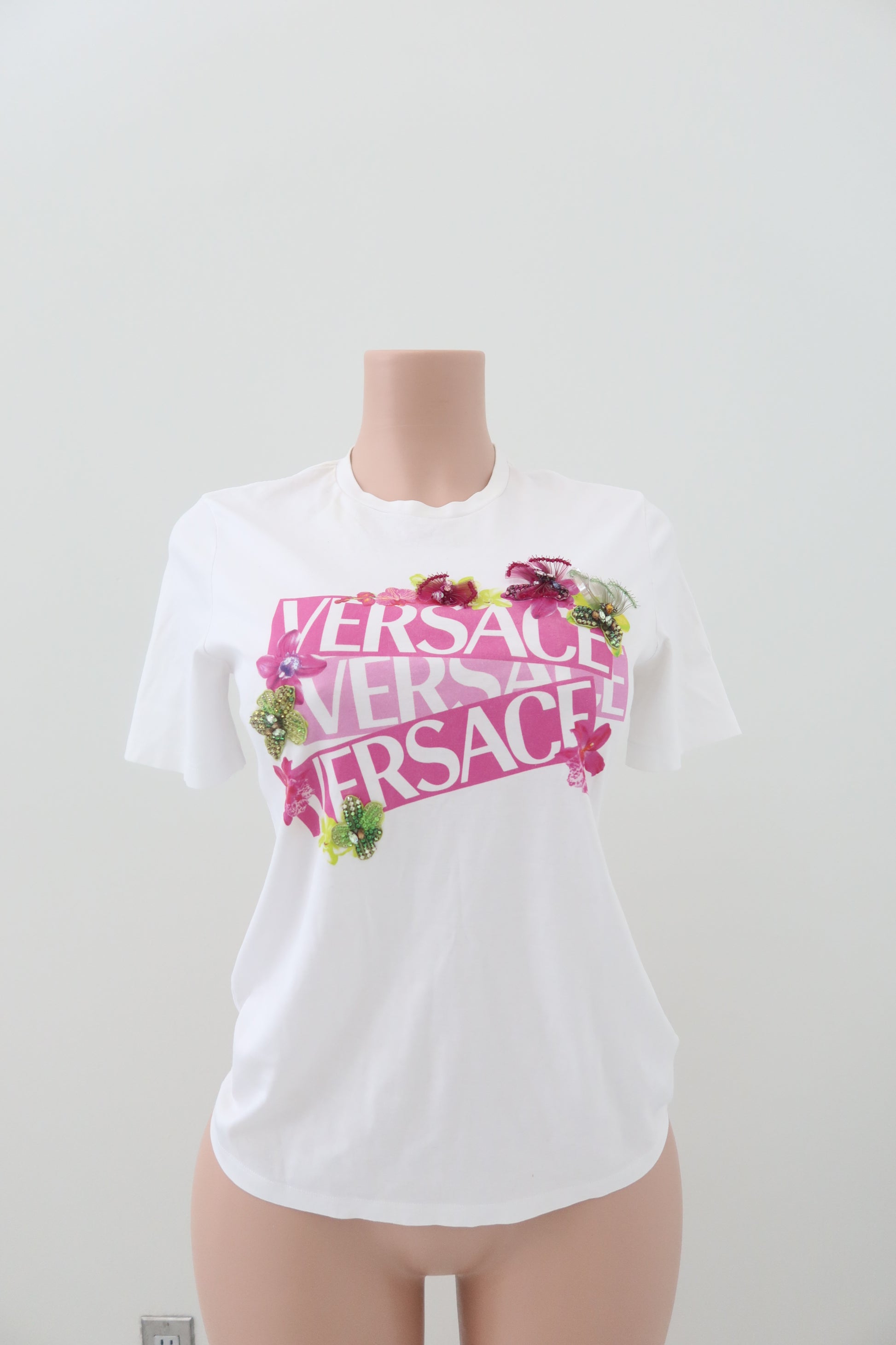 Versace Floral logo-print T-shirt