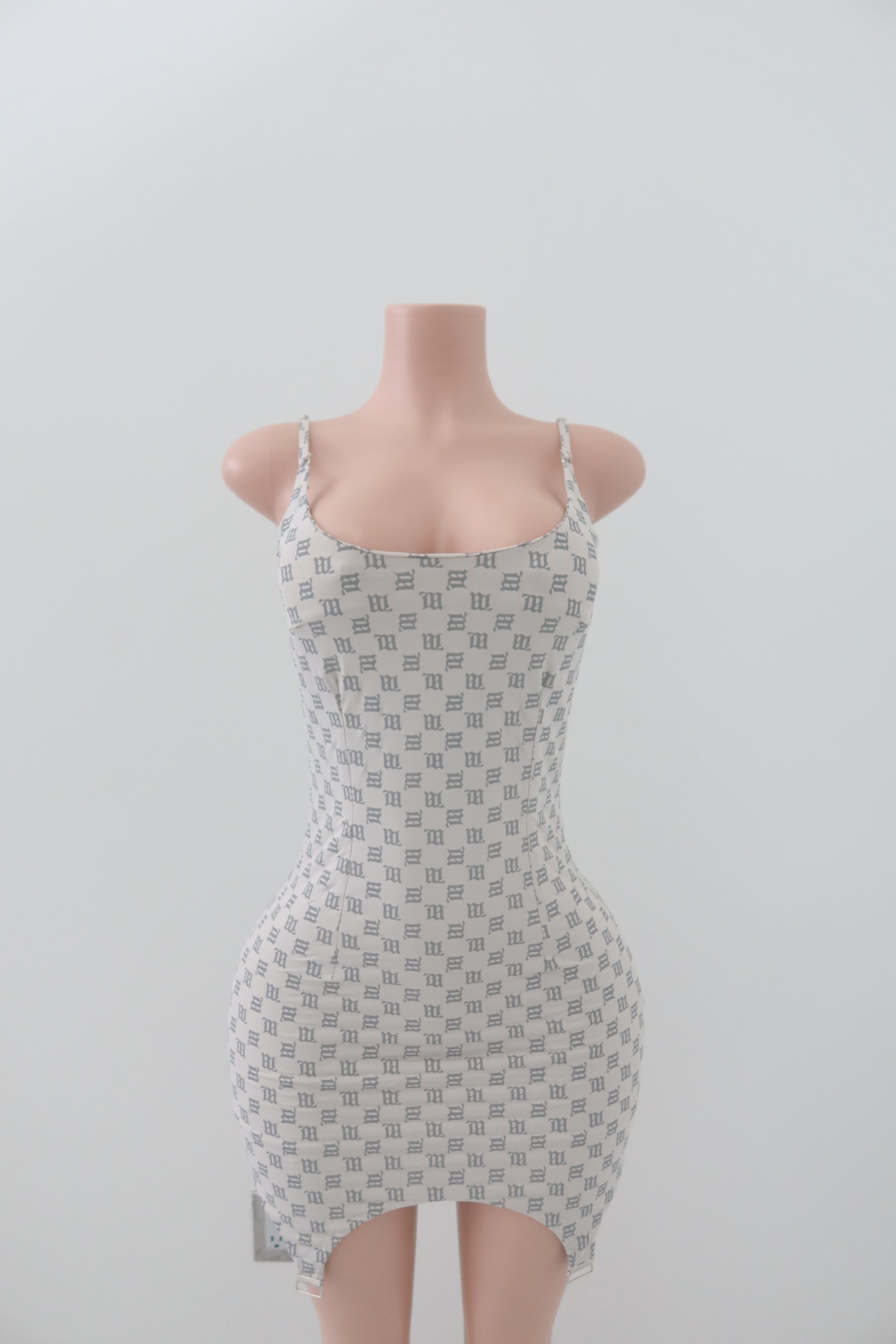 MISBHV Grey Reflective Monogram Mini Dress