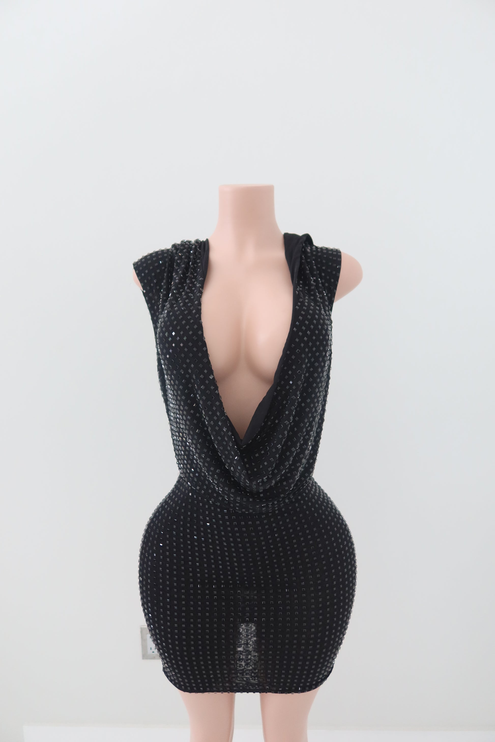 Meshski Seona Rhinestone Diamante Hooded Dress