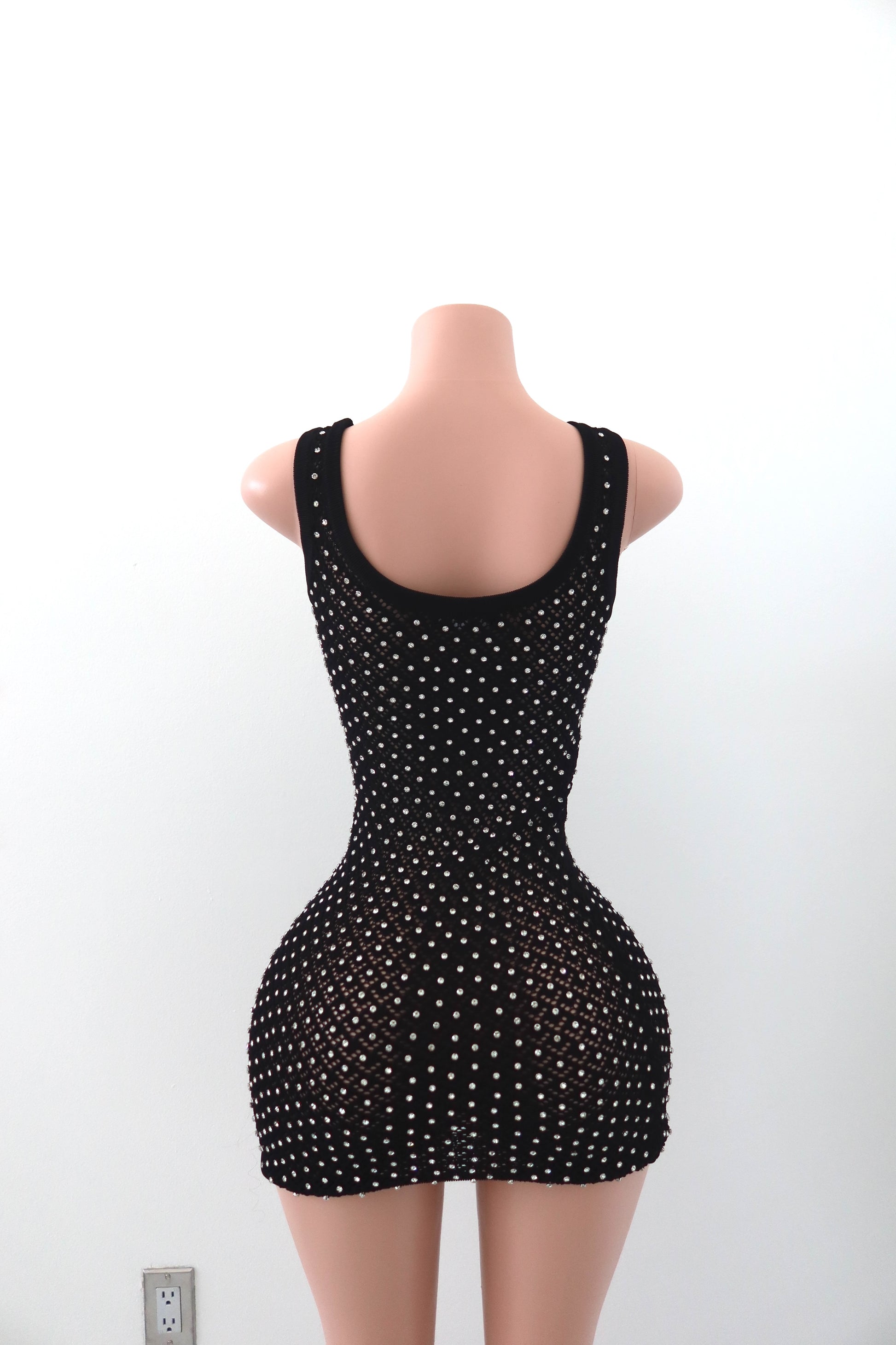 David Koma Crystal Embroidered Knit Mini Dress
