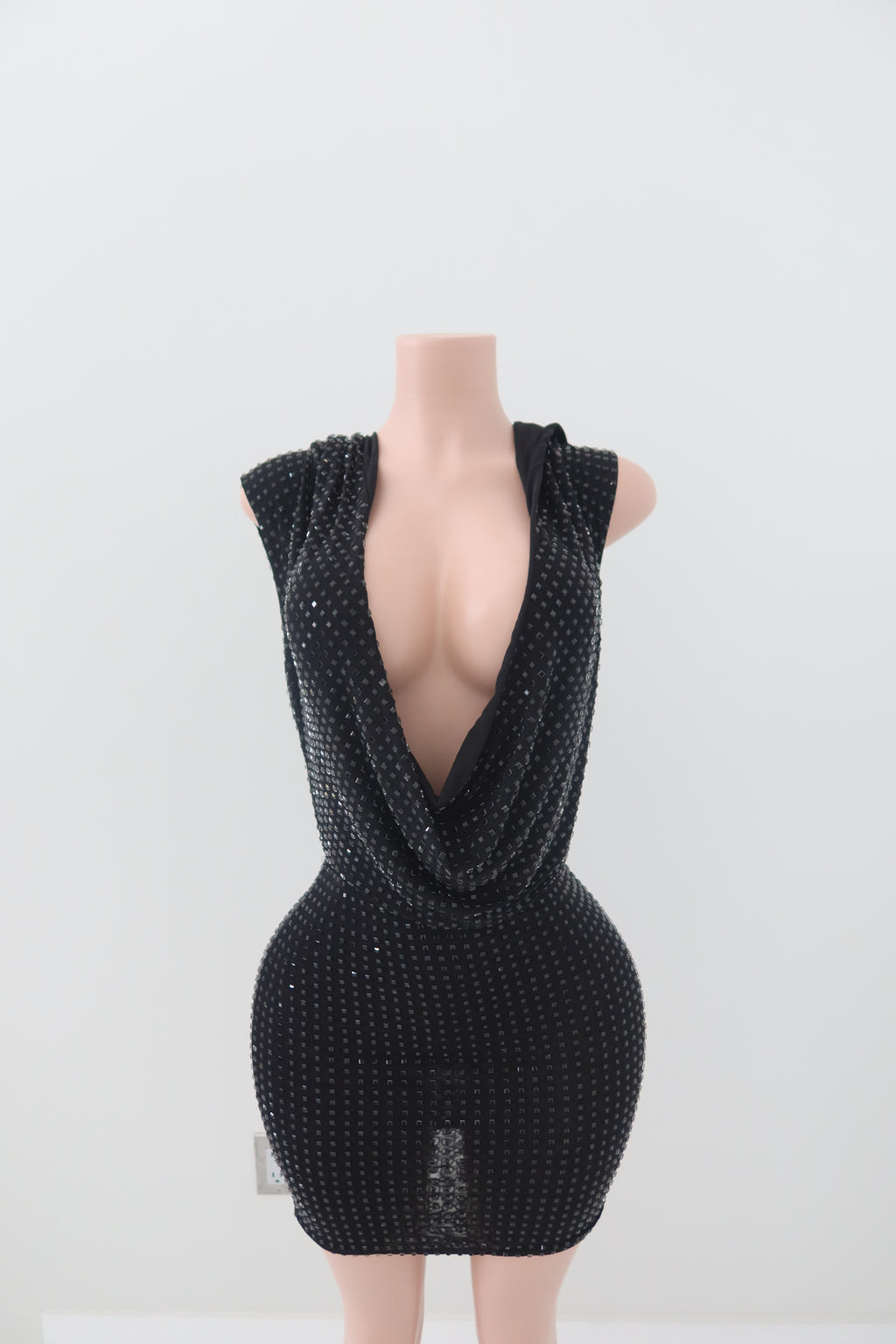 Meshski Seona Rhinestone Diamante Hooded Dress