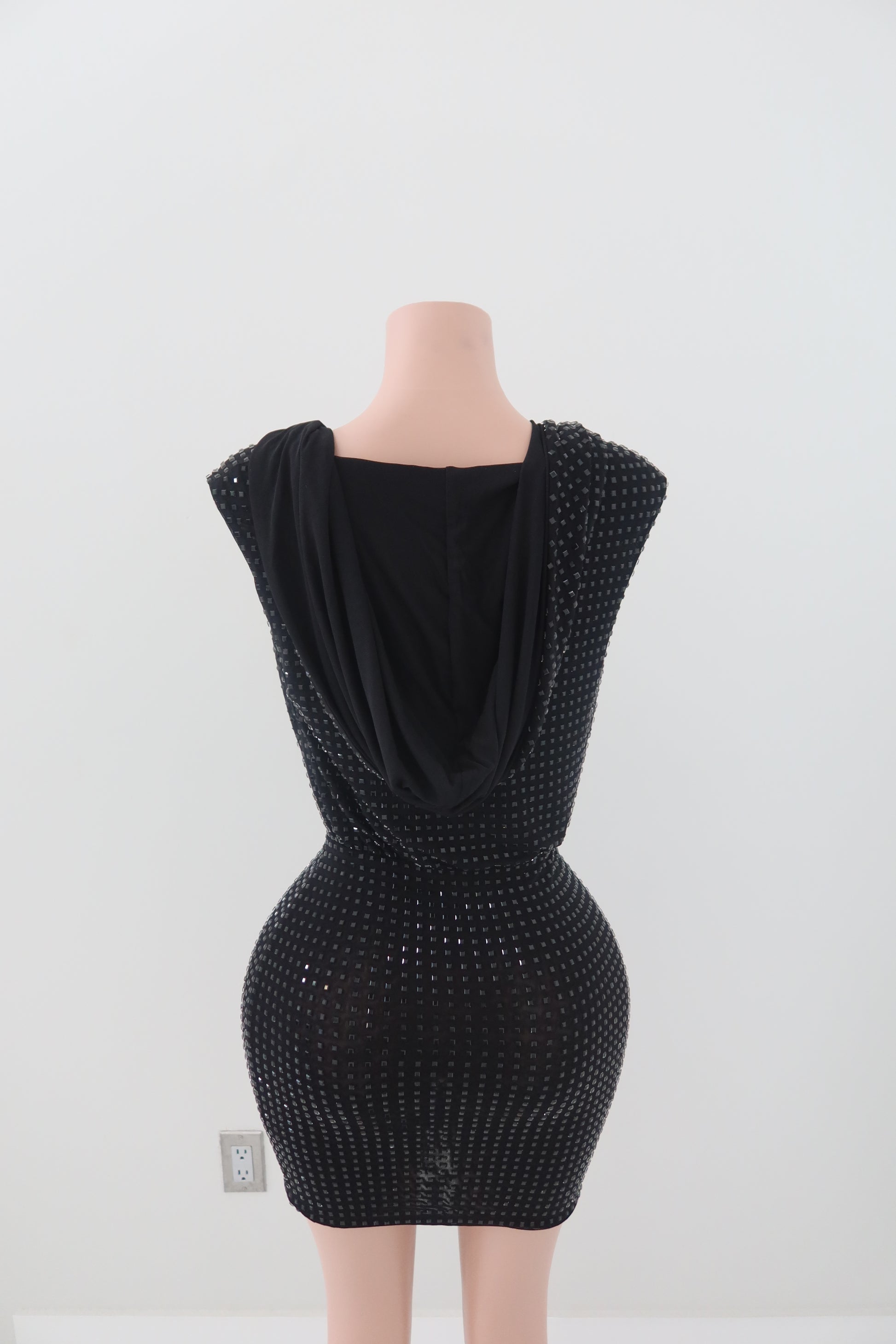 Meshski Seona Rhinestone Diamante Hooded Dress