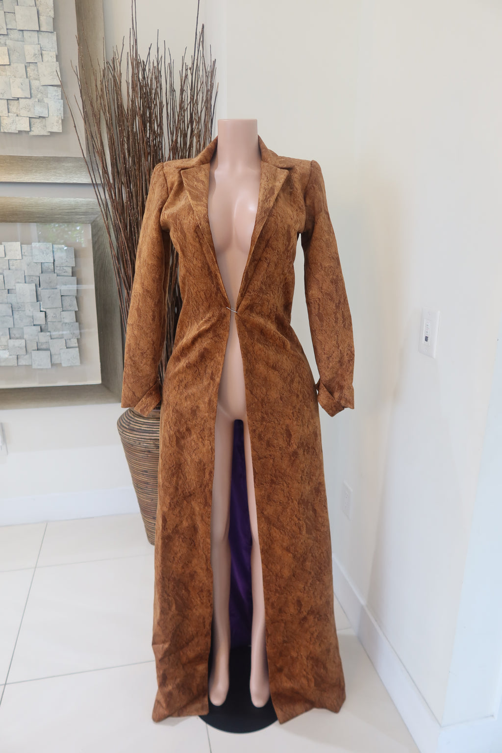 Suede Trench Coat